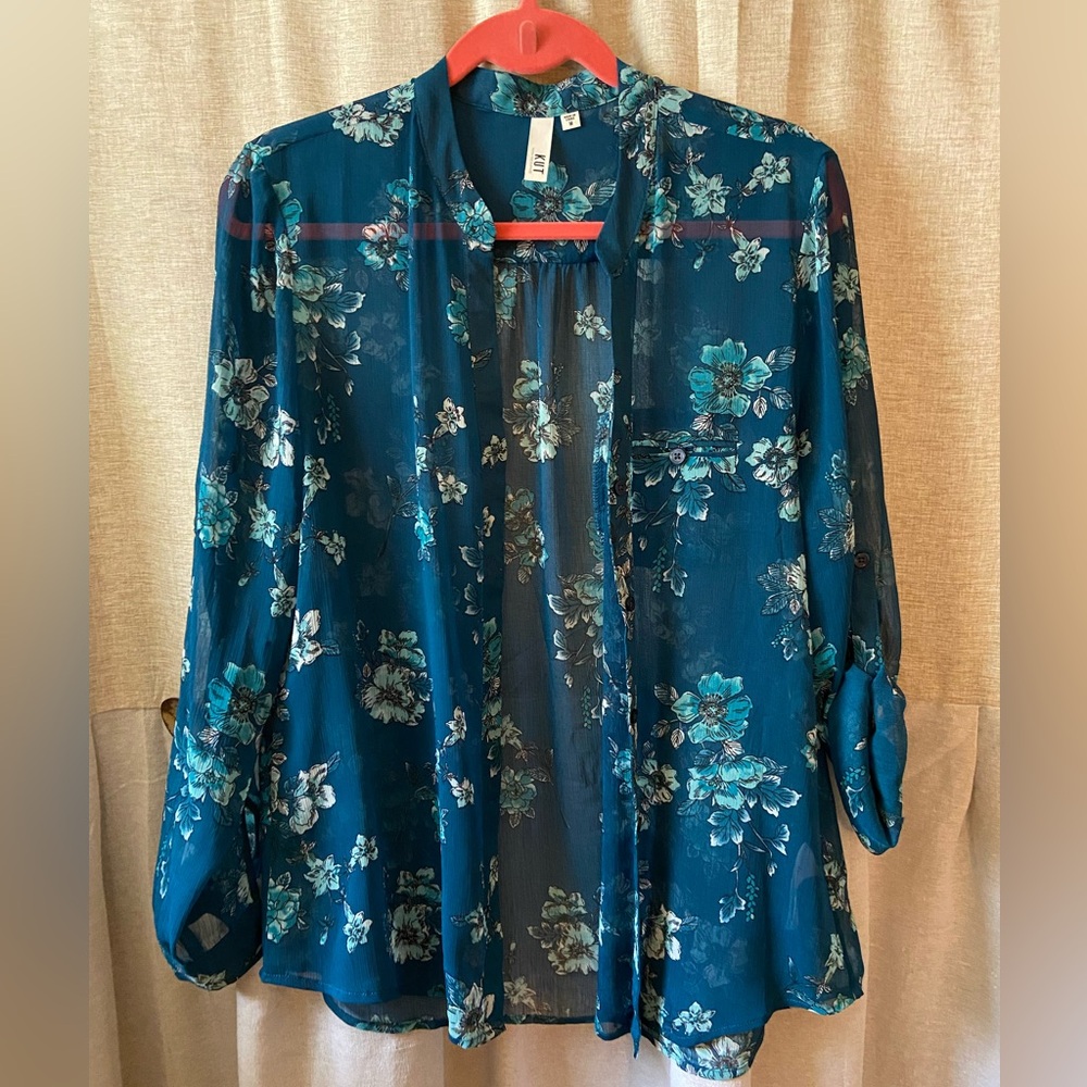 Women’s sheer button up blouse